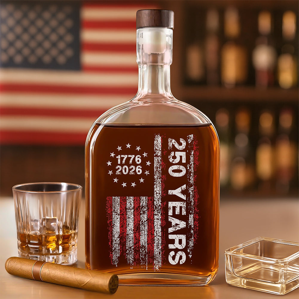 America 250th Birthday US Flag 250 Years We The People Whiskey Bottle HA75 897386