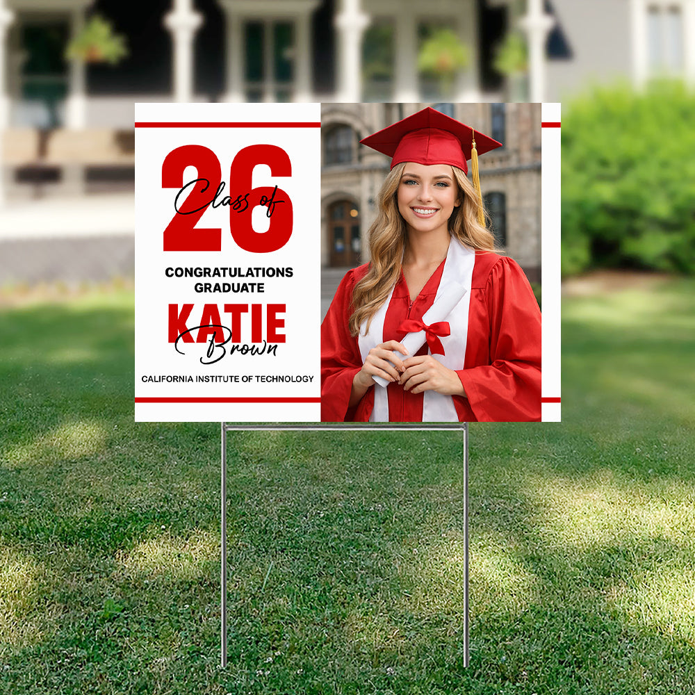 Custom Photo Class of 2026 Graduation Yard Sign Congrats Graduate Party Decor LM32 899363