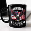 America 250 Years of Freedom Patriotic Eagle Flag Black Mug HA75 897336