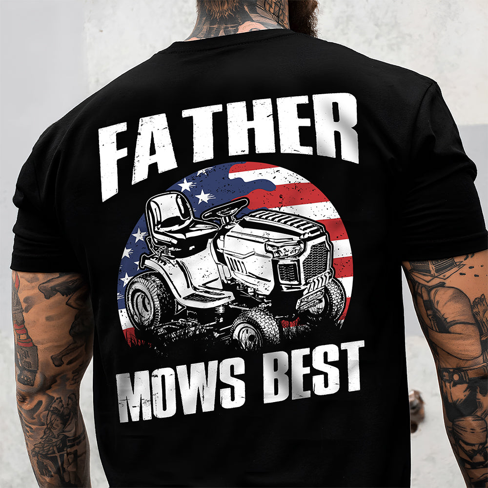 Custom Photo Father Mows Best Retro Backside Shirt LM32 893635