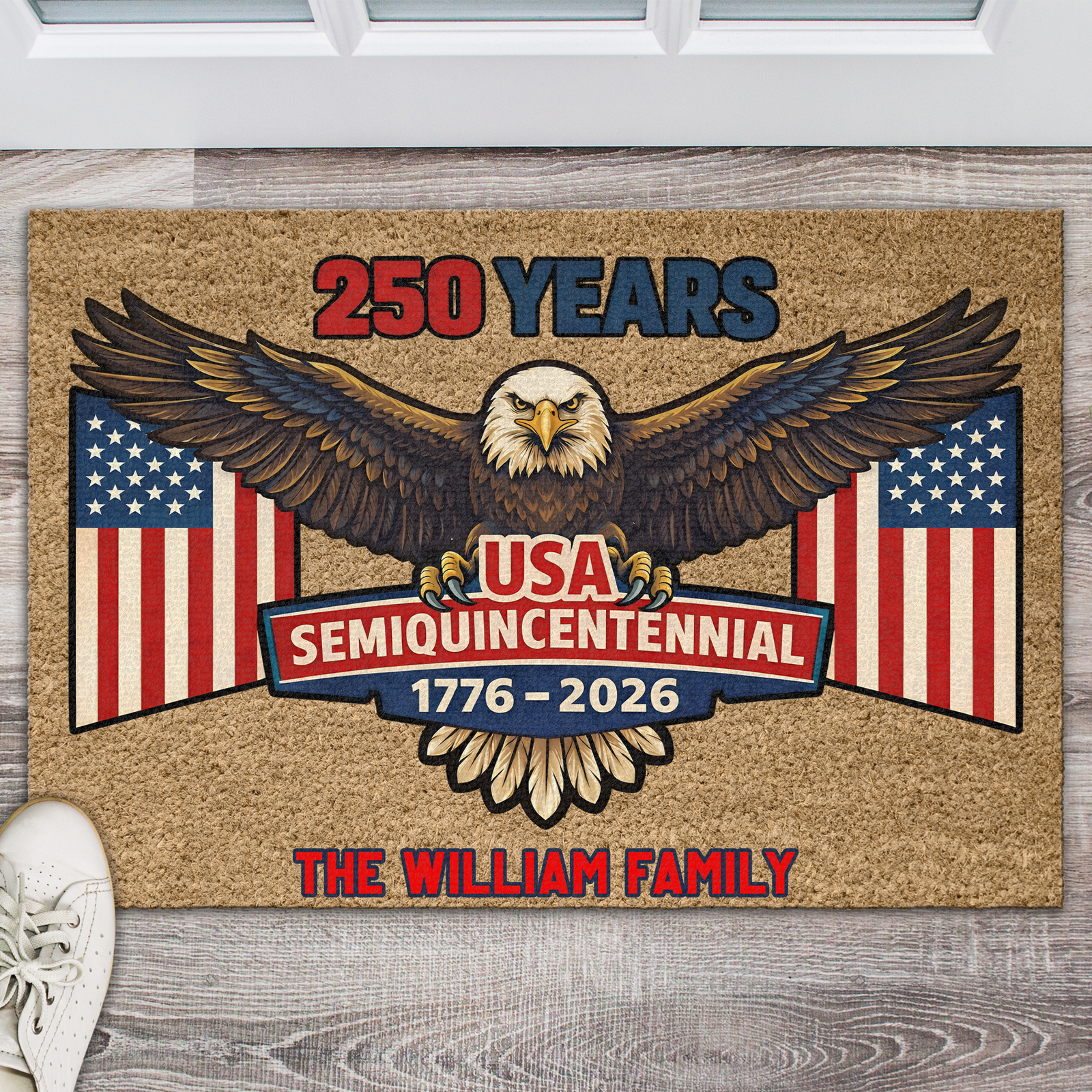 Custom Family Name 250 Years USA Semiquincentennial 1776–2026 Doormat TH10 898437