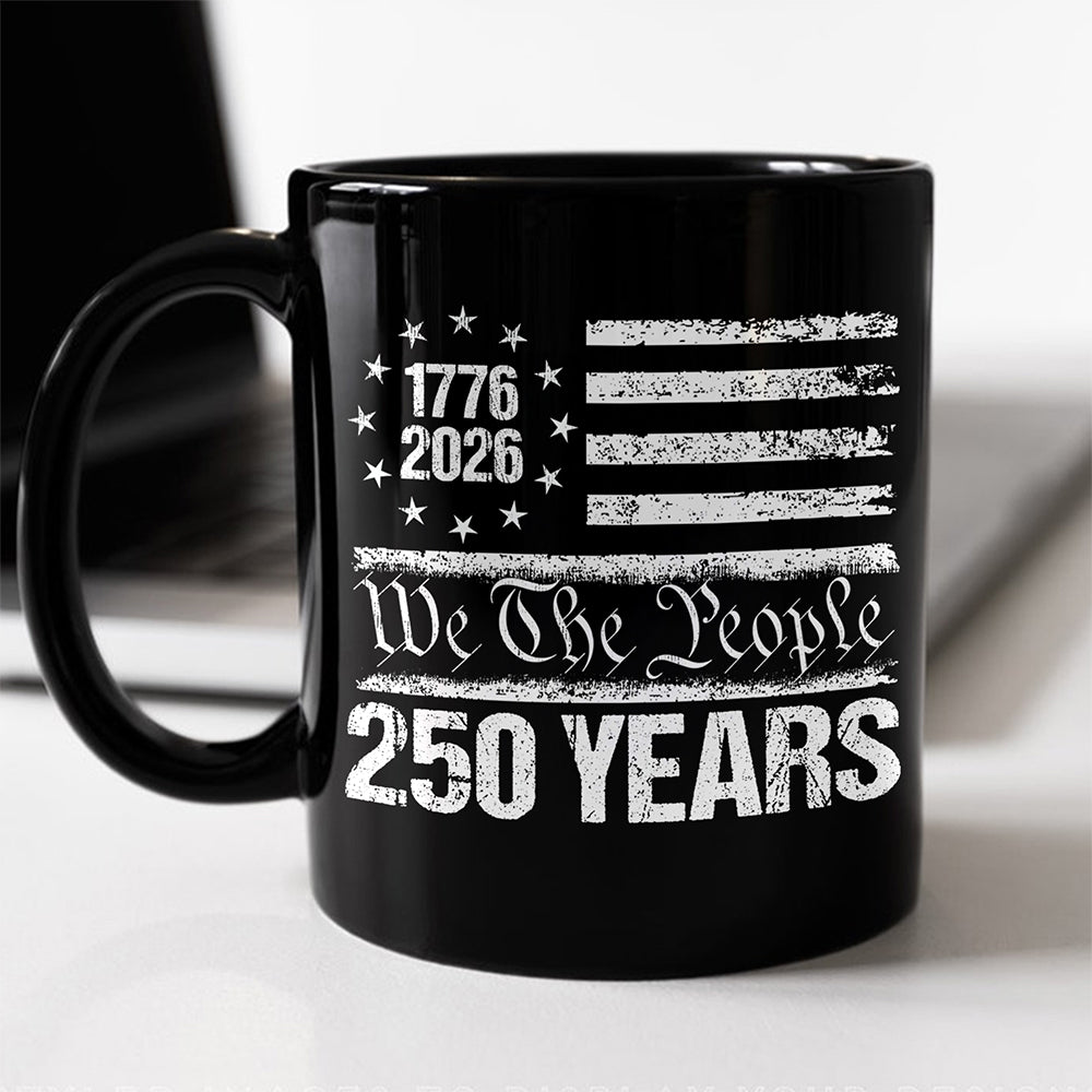 250 Years USA 250th Birthday 1776-2026 Eagle Flag Black Mug HO82 894578