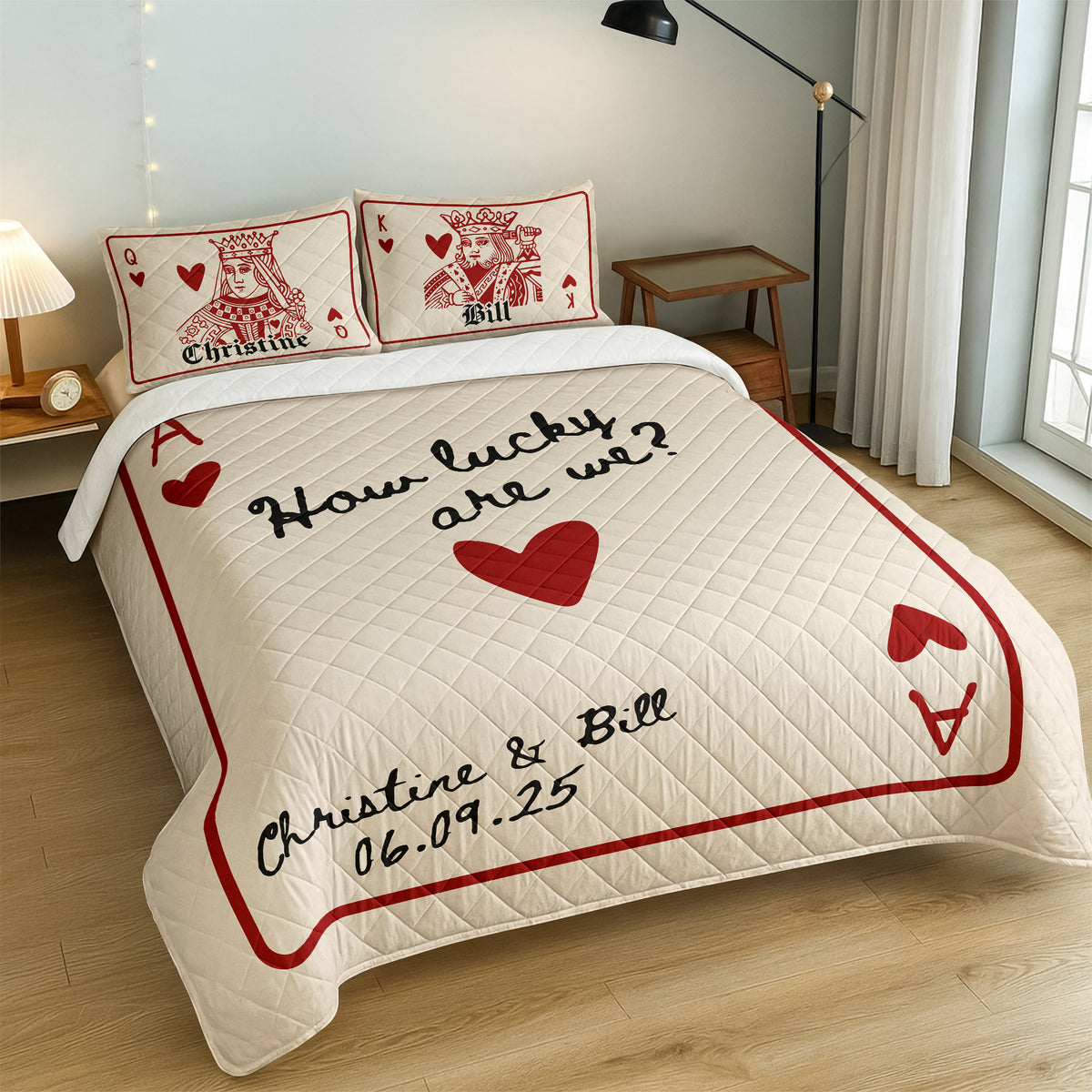 How Lucky Are We Custom Couple Name Bedding Set Valentine Gift Anniversary Gift For Couple CH07 899846