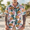 Custom Photo Funny Face Dog Tropical Floral Hawaii Shirt HA75 892260