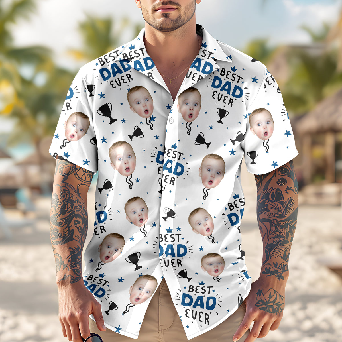 Custom Photo Best Dad Ever Hawaiian Shirt Gift For Dad HO82 894126