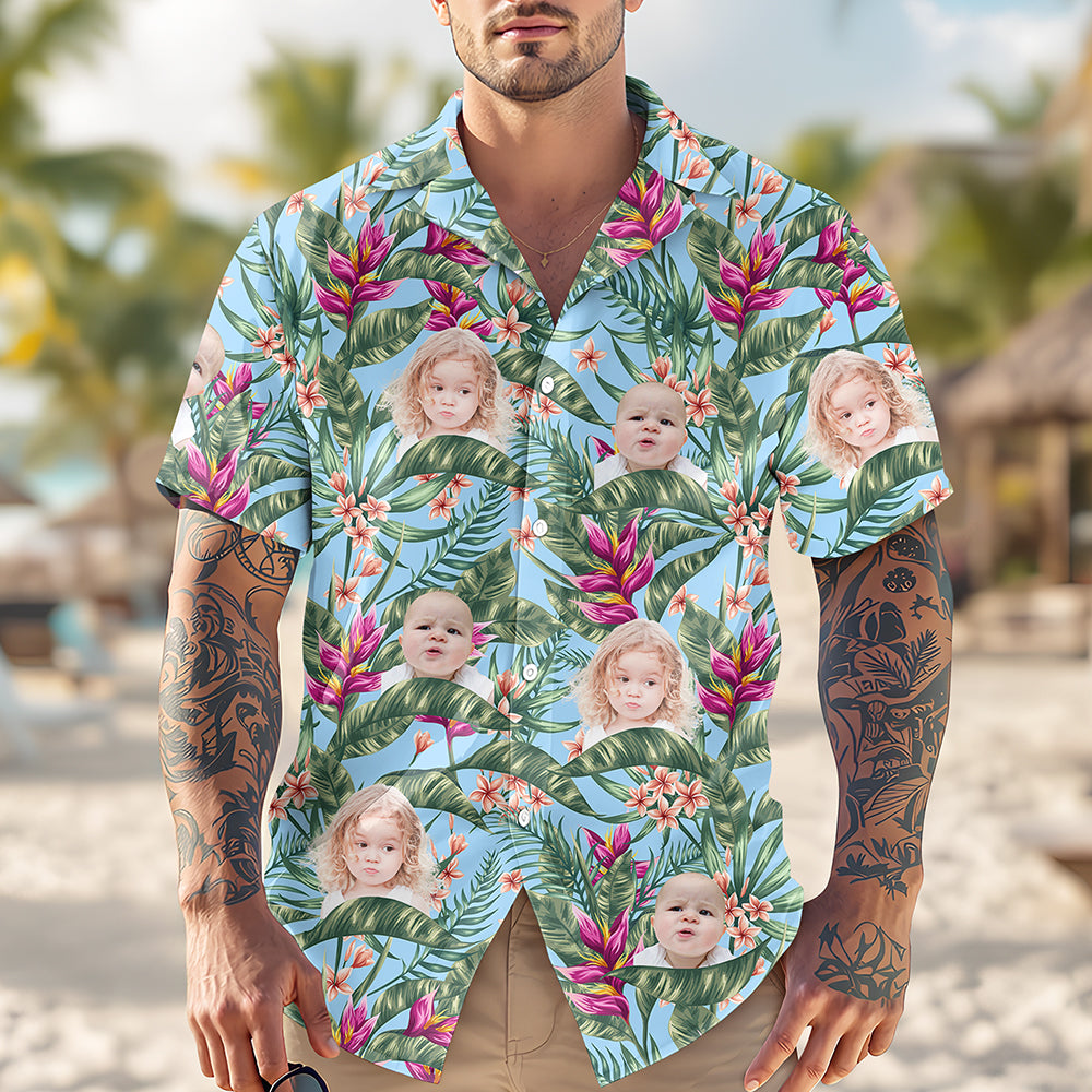 Custom Hawaii In The Air Face Human Photo Family Hawaii Shirt HO82 893834