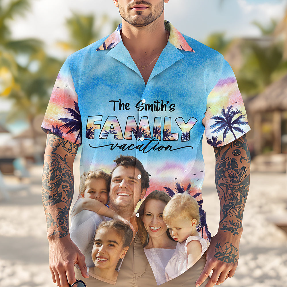 Custom Photo Family Trip Vacation Hawaiian Shirt HA75 892578