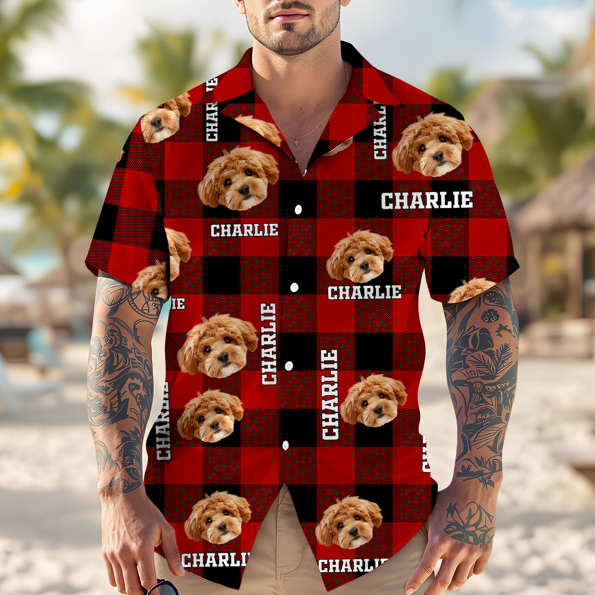 Custom Photo Dog Cat Plaid Hawaii Shirt – Personalized Pet Shirt Gift for Pet Lovers TH10 169489