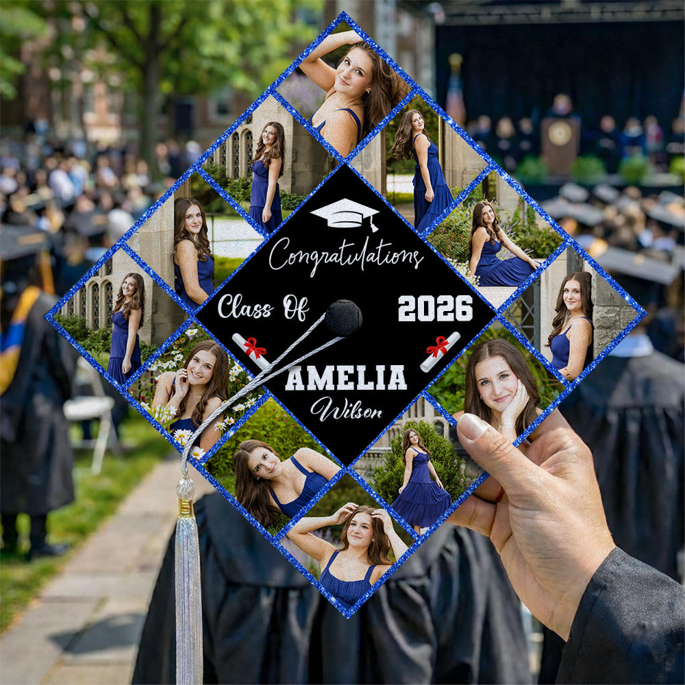 Custom Photo Congratulations Class Of 2026 Graduation Cap Topper HA75 920818