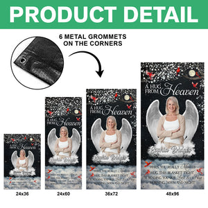 Custom Photo Give A Hug From Heaven Memorial Grave Blanket LM32 893167