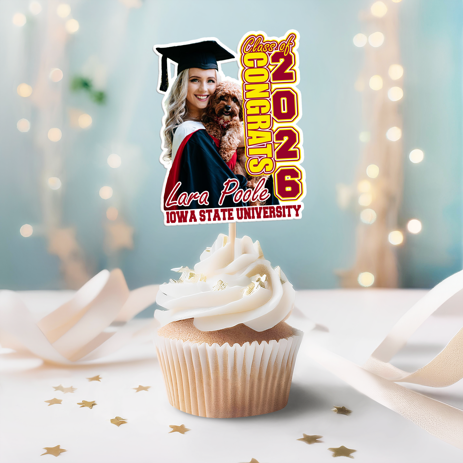 Custom Photo Class of 2026 Graduation Decoration Cupcake Toppers CH07 895292