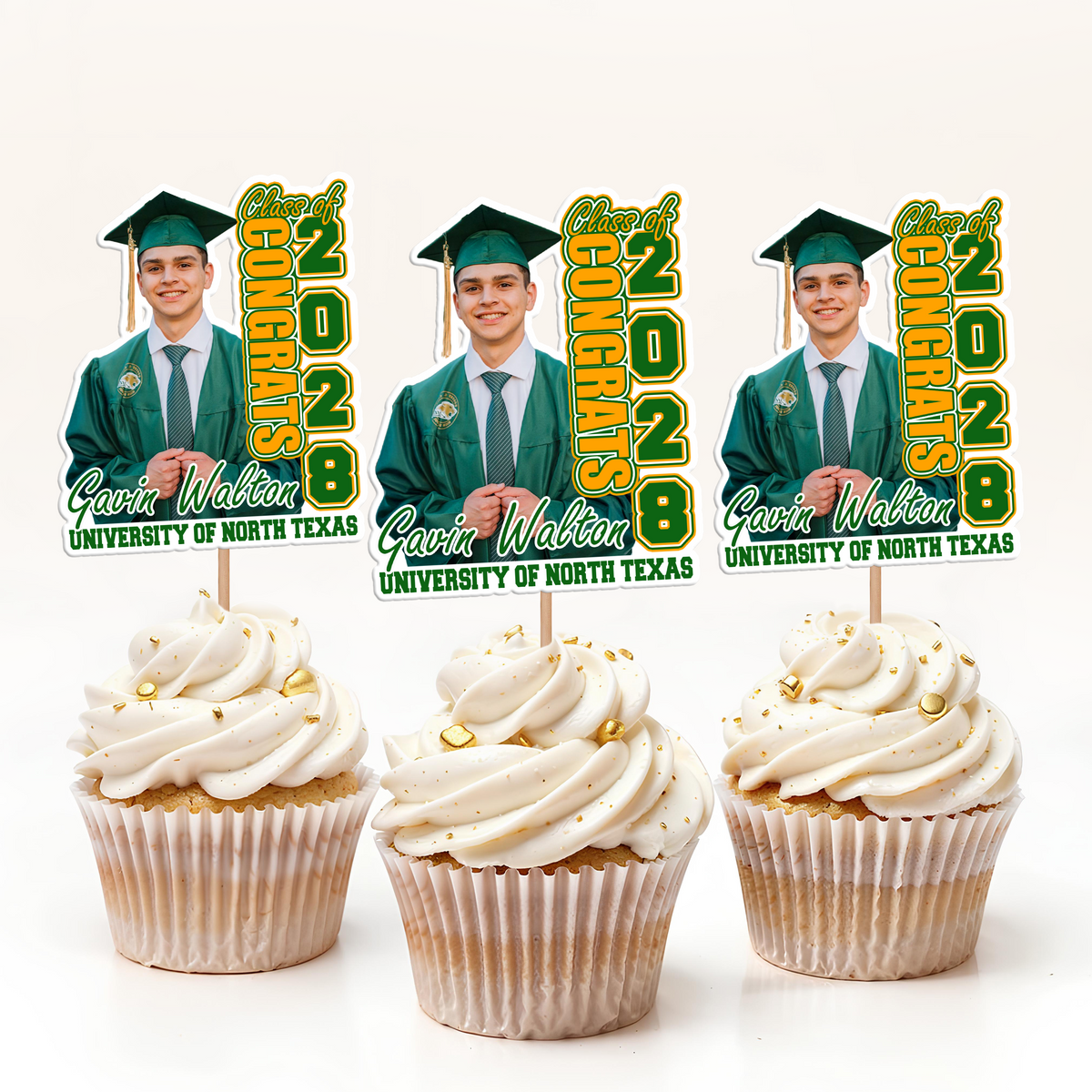 Custom Photo Class of 2025 Graduation Decoration Cupcake Toppers CH07 895292