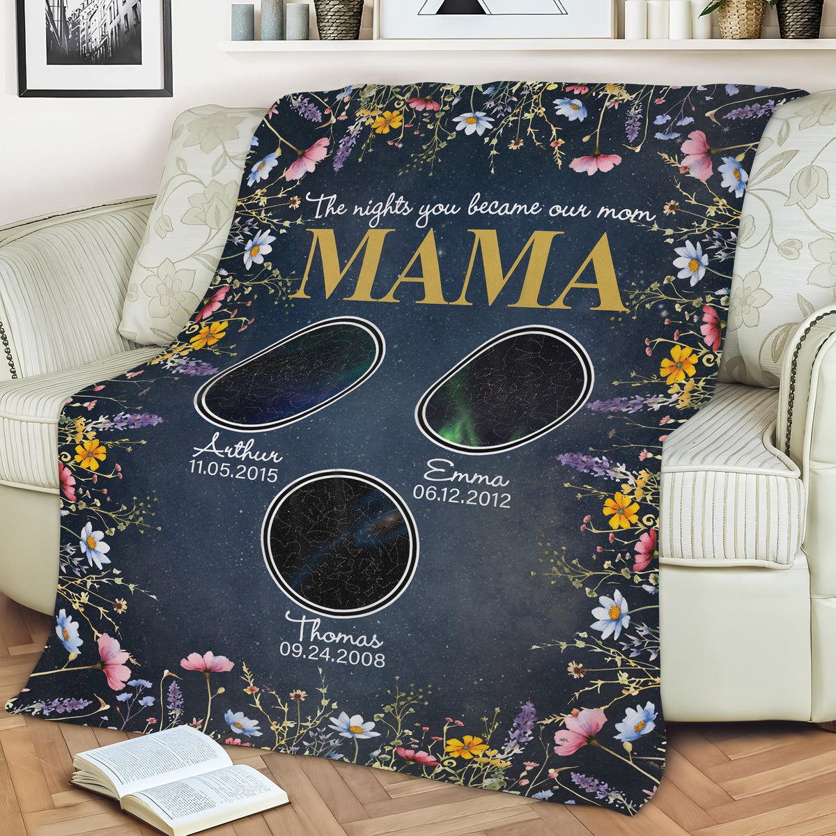 The Night You Became Mom Grandma Personalized Star Map Blanket Mother's Day Gift CH07 895296