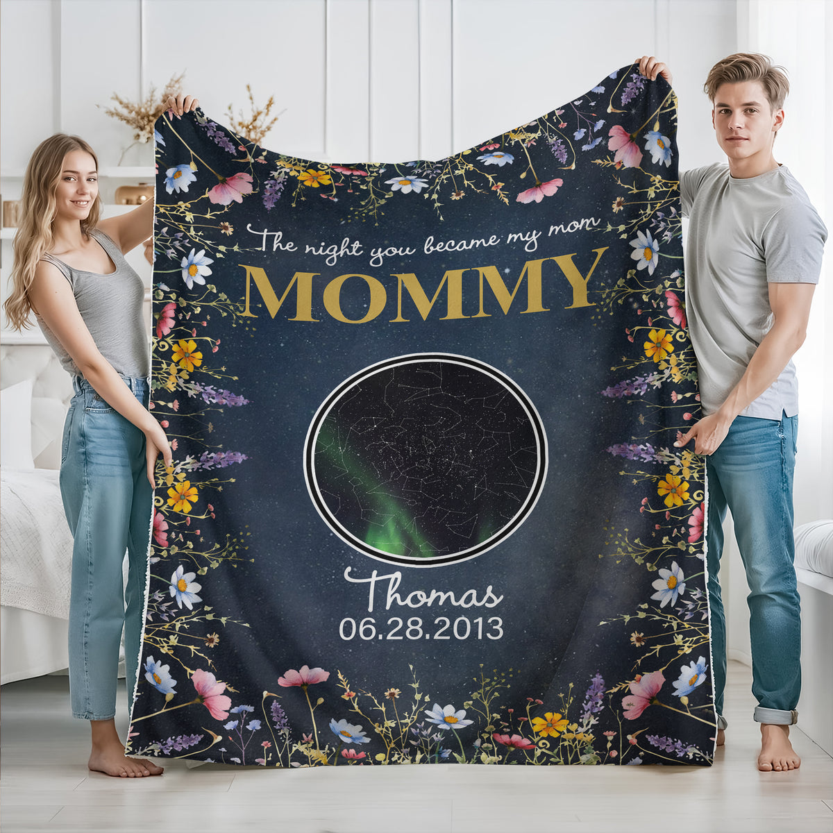 The Night You Became Mom Grandma Personalized Star Map Blanket Mother's Day Gift CH07 895296