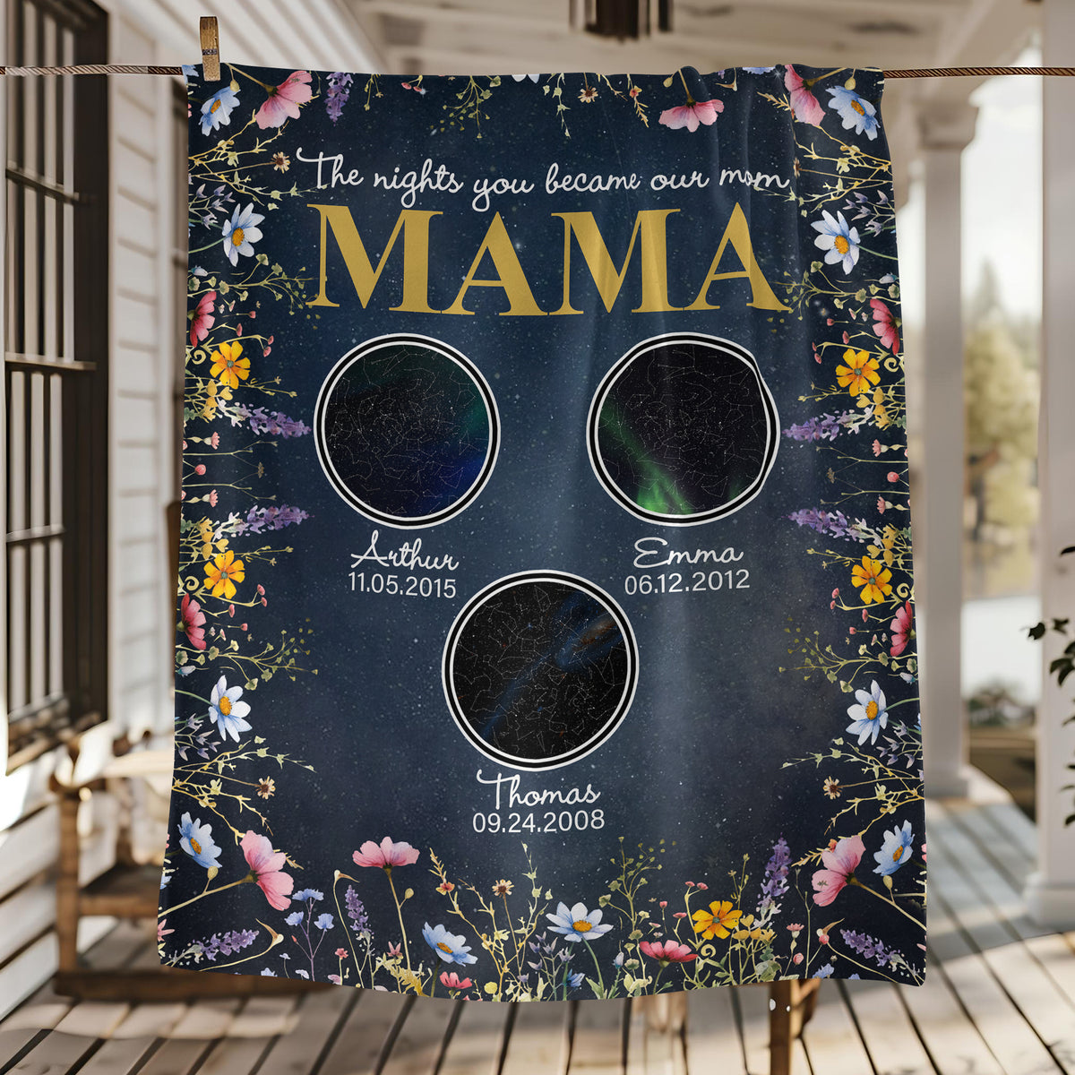 The Night You Became Mom Grandma Personalized Star Map Blanket Mother's Day Gift CH07 895296