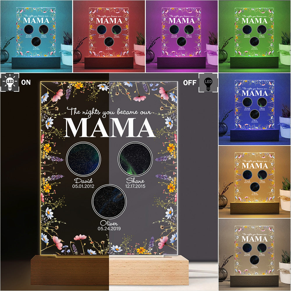 The Night You Became Mom Grandma Personalized Star Map Led Night Light Mother's Day Gift CH07 895298