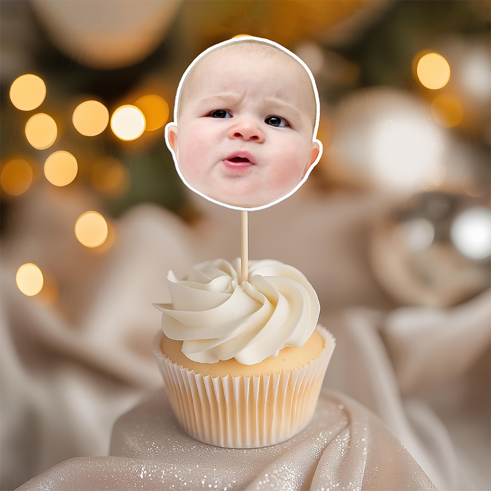 Custom Funny Face Photo For Family Cupcake Topper TH10 892503
