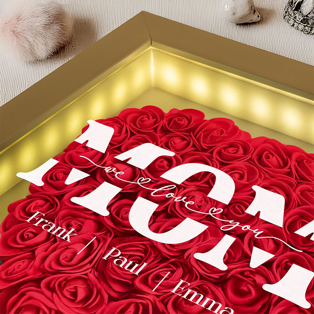 Custom Name I Love You Mom Mother's Day Flower Shadow Box TH10 892561