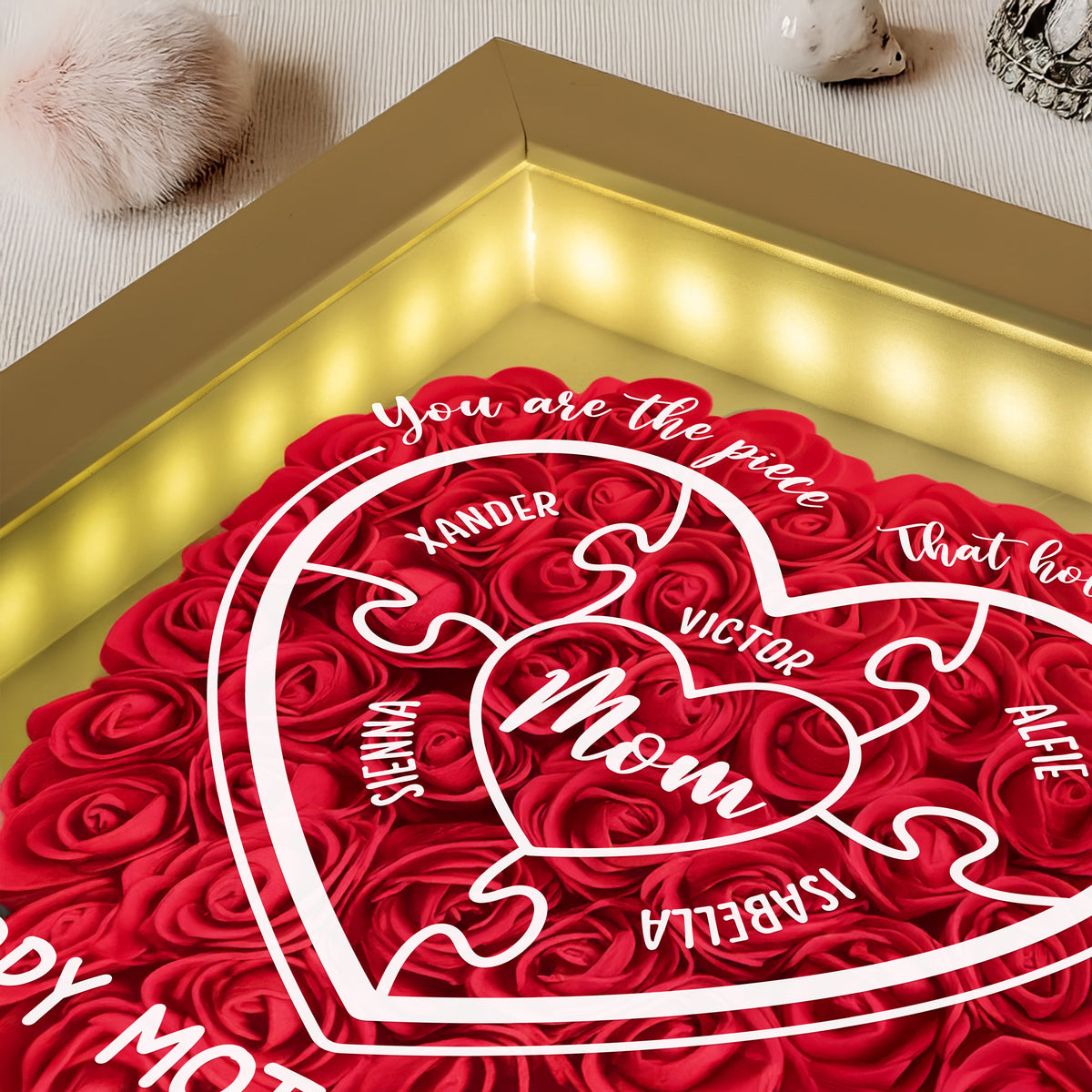 You Are The Piece That Hold Us Together - Personalized Flower Shadow Box Mother's Day Gift CH07 895468