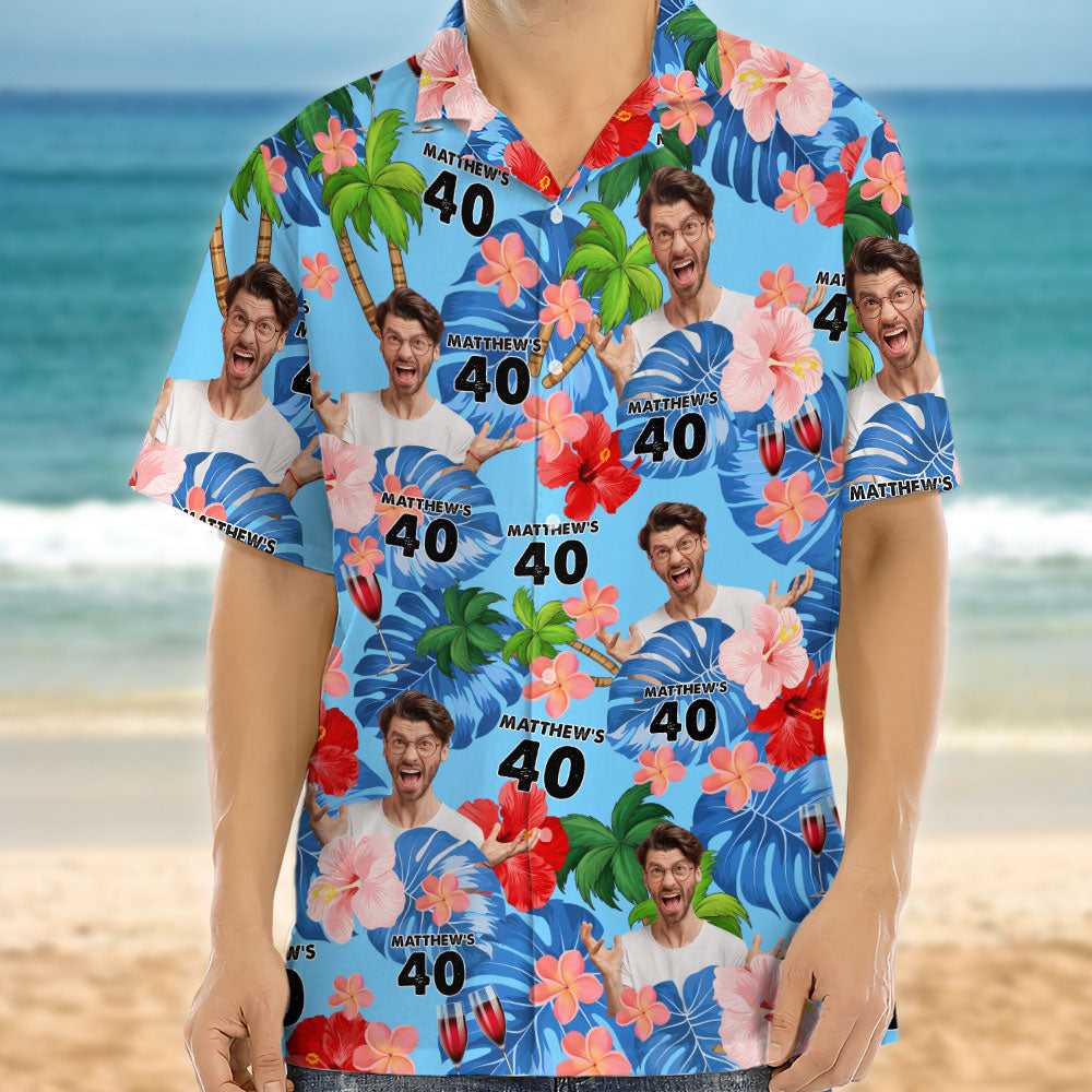 Custom Birthday Photo Tropical Style Hawaii Shirt Summer Gift CH07 895664