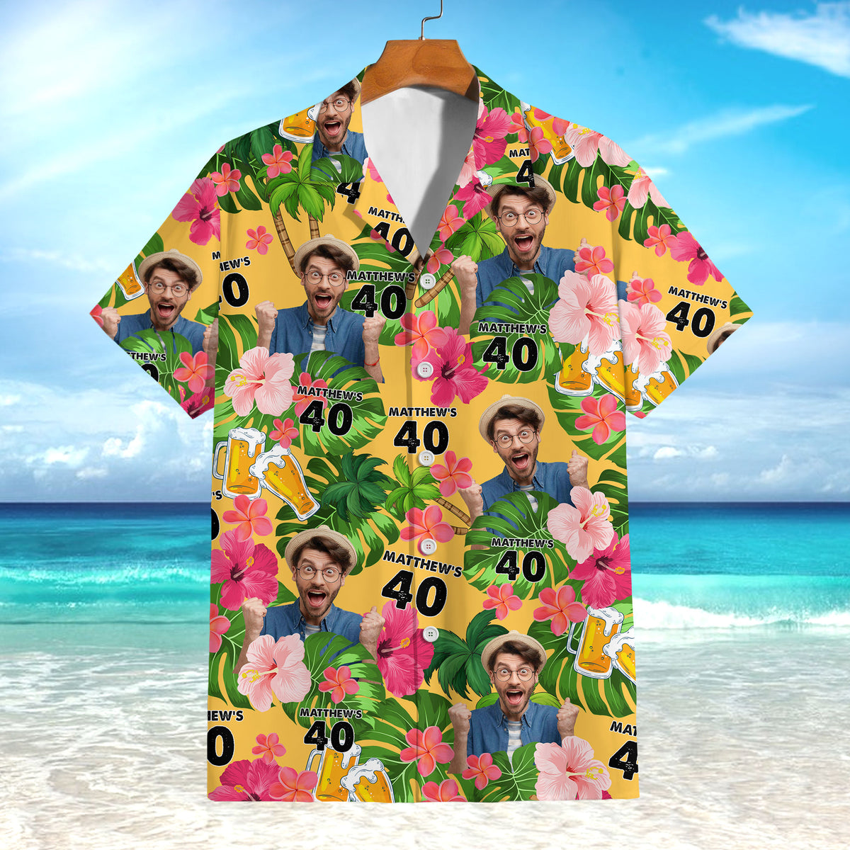 Custom Birthday Photo Tropical Style Hawaii Shirt Summer Gift CH07 895664