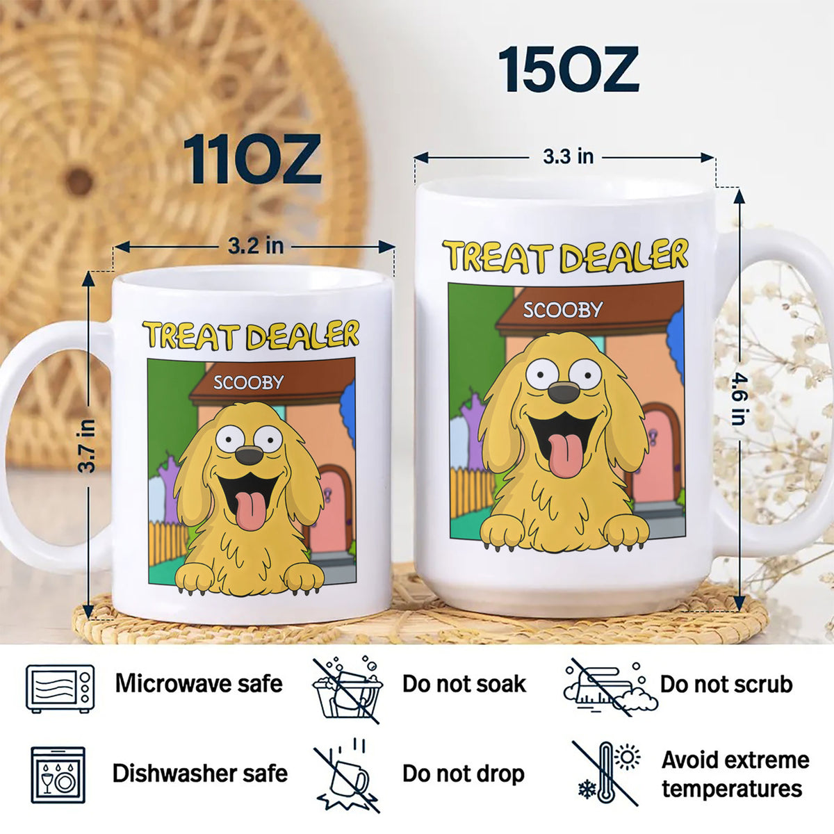 Personalized Funny Dog Treat Dealer For Dog Lovers  White Mug LM32 893375