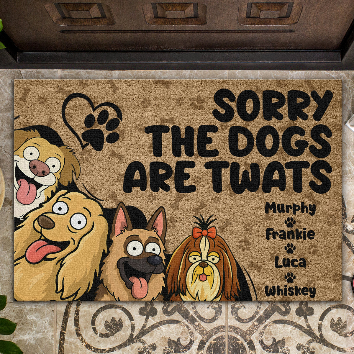 Sorry The Dogs Are Twats Personalized Welcome Doormat Gift For Dog Lover HO82 893720