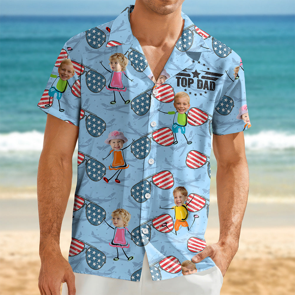 Custom Cute Face Baby Dancing Proud Of Top Dad Summer Vibe Hawaii Shirt LM32 893435