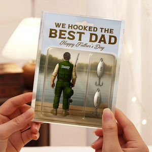 Personalized Hooked the Best Dad Ever Family Fishing Fun Acrylic Block Plaque LM32 893455