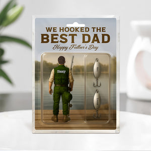 Personalized Hooked the Best Dad Ever Family Fishing Fun Acrylic Block Plaque LM32 893455