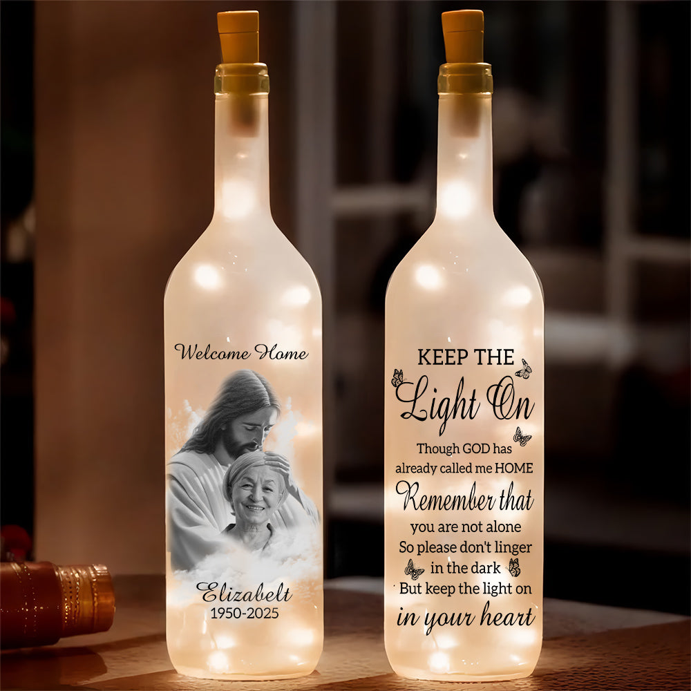 Custom Photo Though Absent, You Are Always Near Bottle Lamp LM32 893209