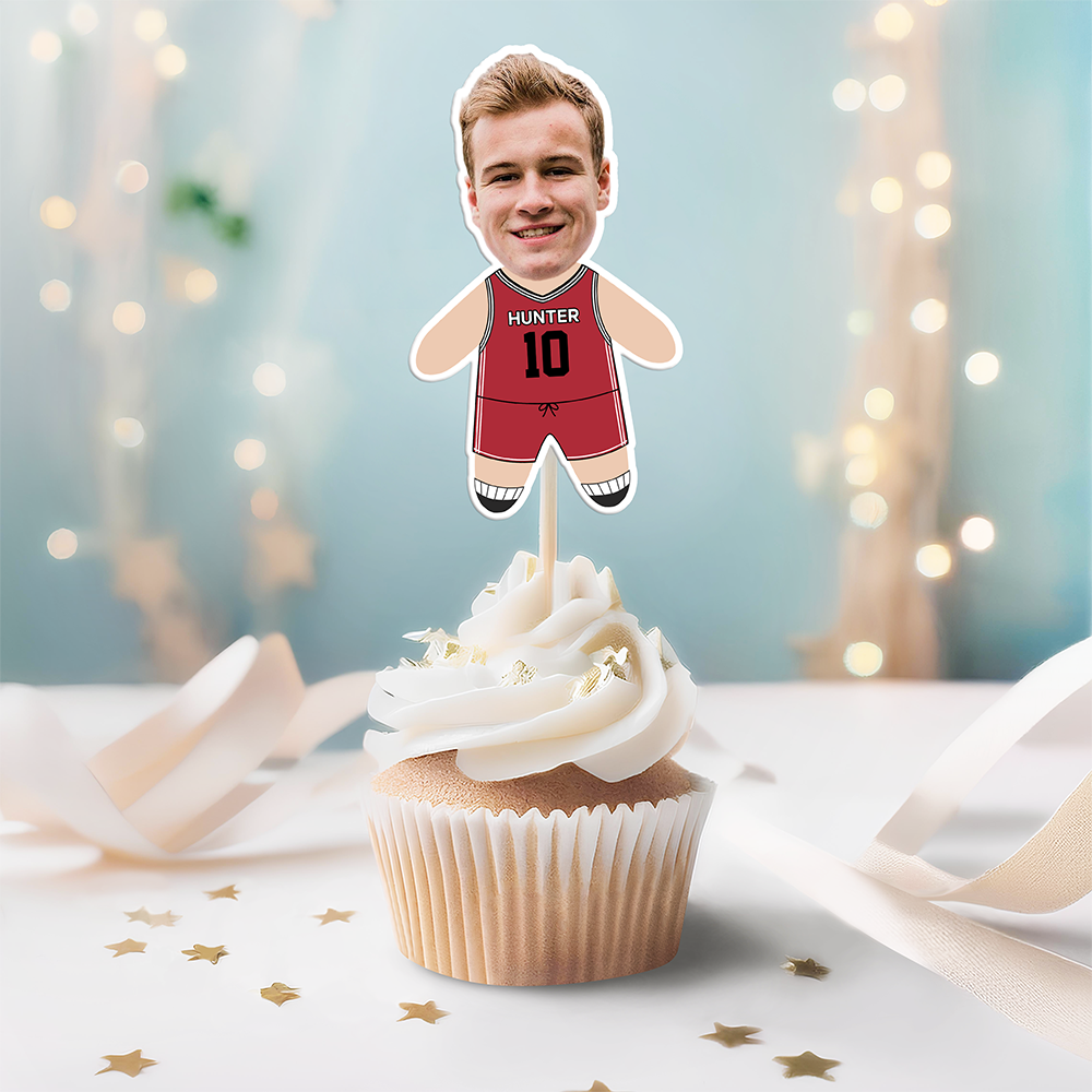 Custom Photo Basketball Team Decoration Cupcake Toppers HA75 892292