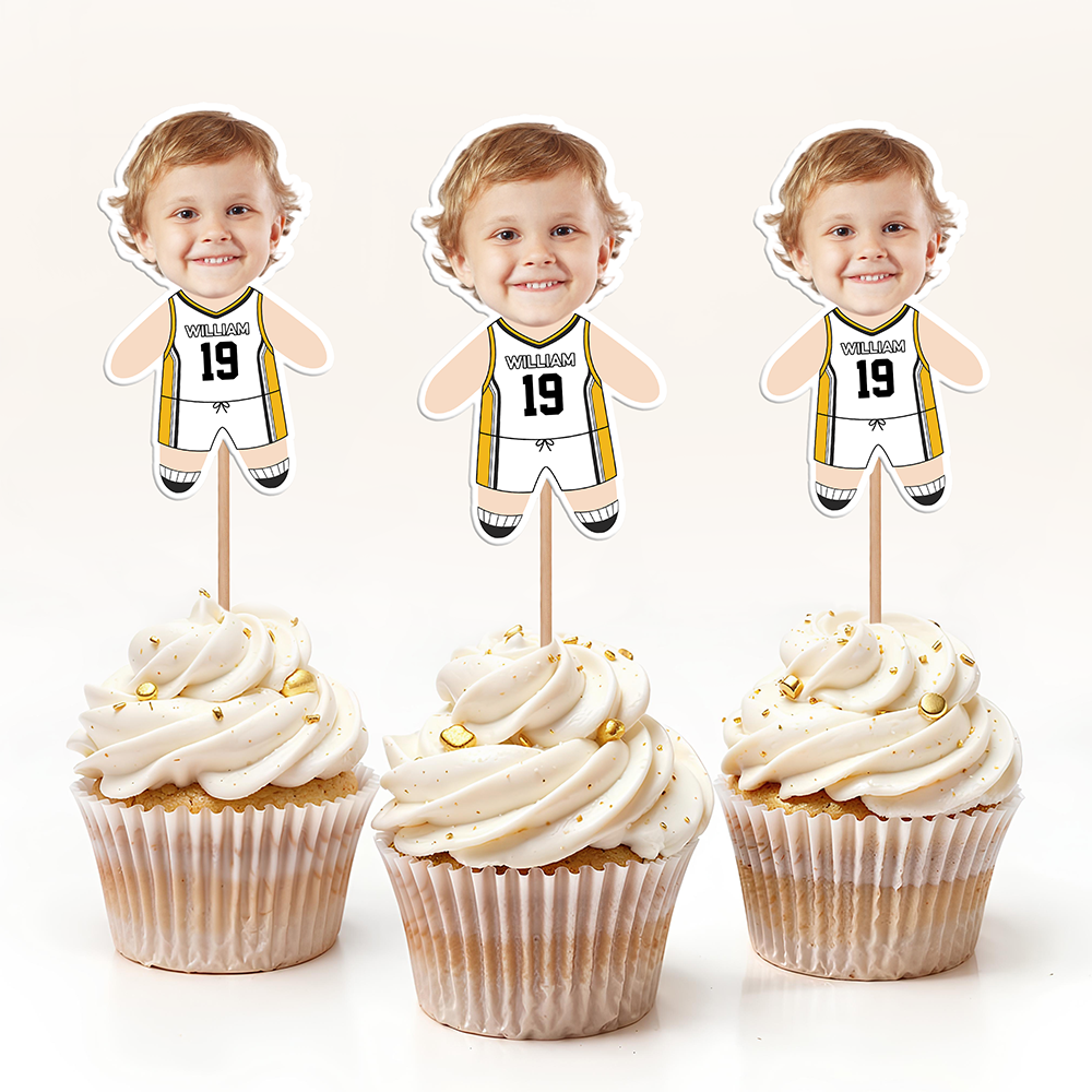 Custom Photo Basketball Team Decoration Cupcake Toppers HA75 892292