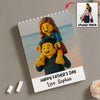Custom Lego Photo Dad - Kid Family Rectangle Shaped Building Brick Blocks Gift LM32 893563