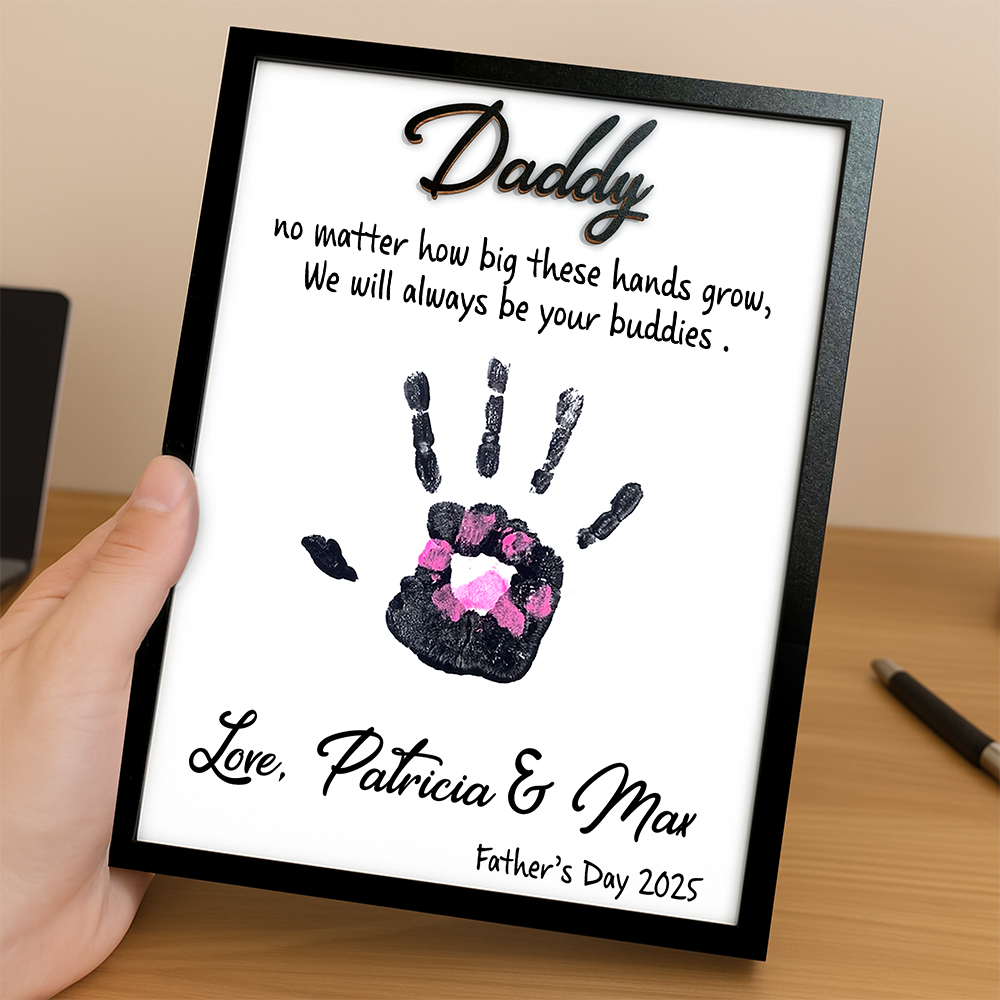 Custom Hand Down 2-Layered Wooden Plaque With Stand Gift For Father LM32 893507