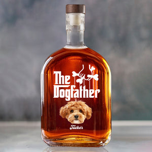 Custom Dog Photo The DogFather Whiskey Bottle For Dog Dad CH07 895970