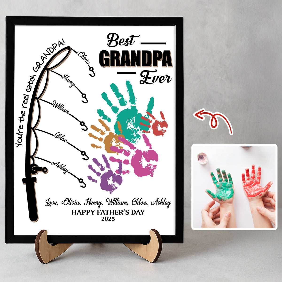 You Are The Reel Catch Daddy 2-Layered Wooden Plaque With Stand TH10 892989