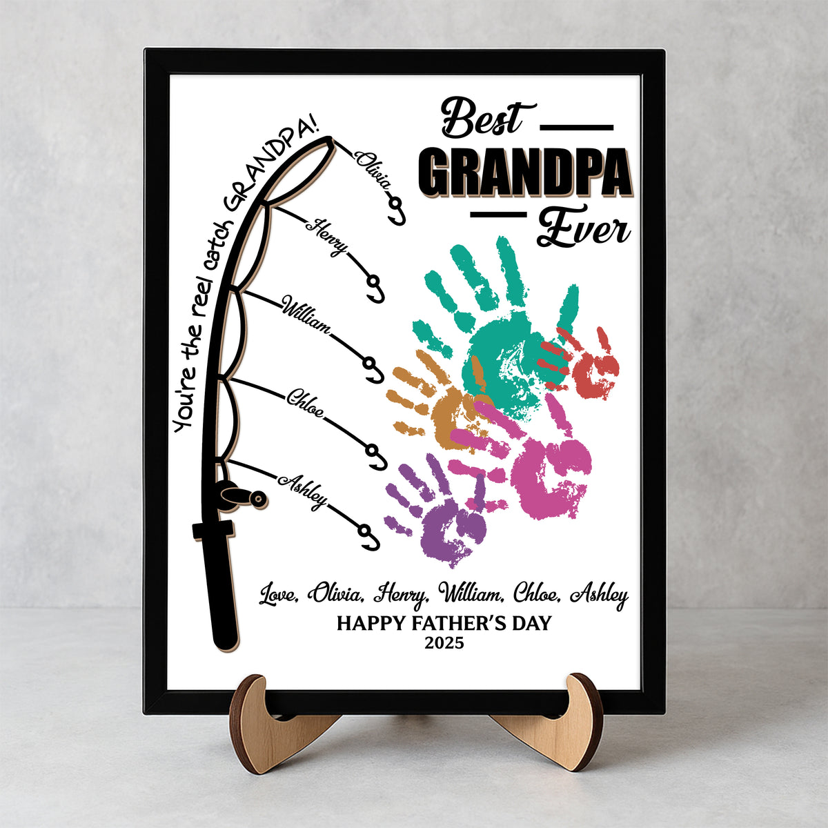 You Are The Reel Catch Daddy 2-Layered Wooden Plaque With Stand TH10 892989