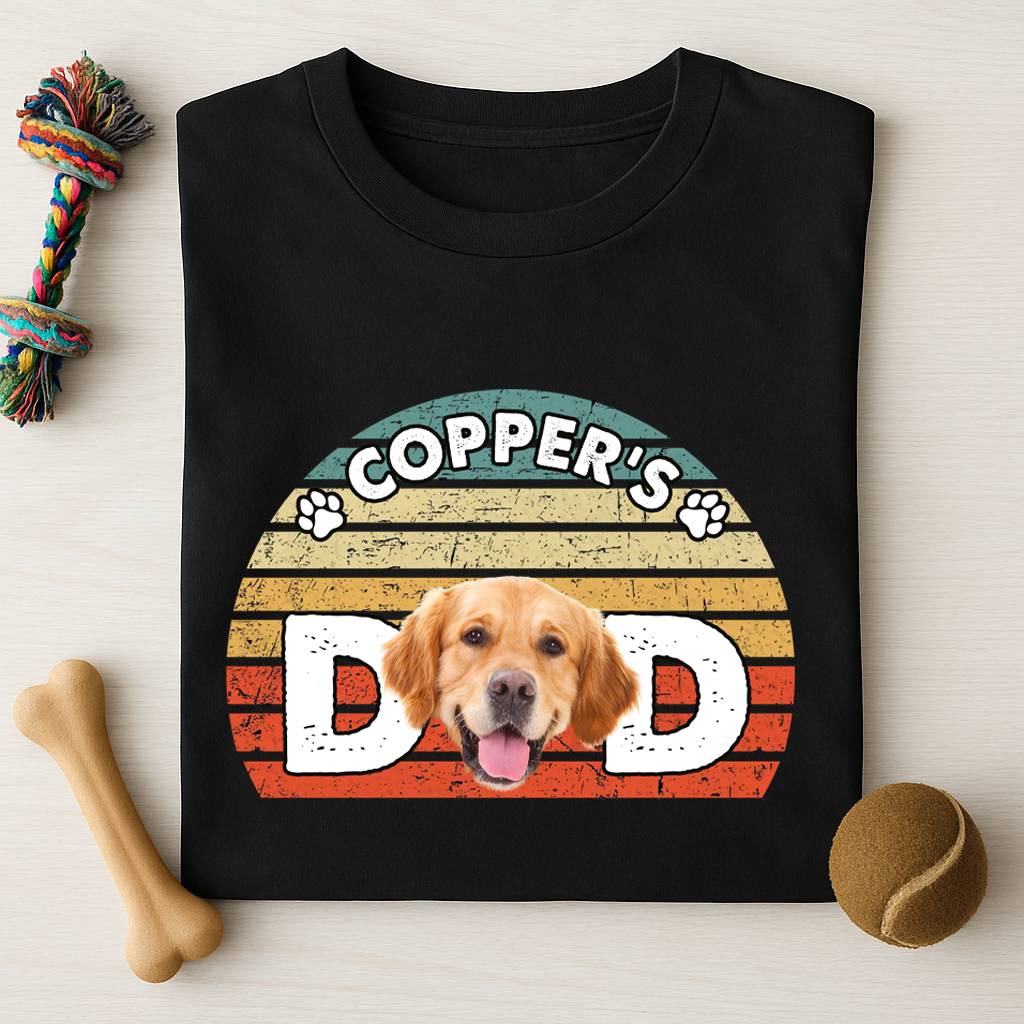 Custom Photo Dog Dad Mom Retro Dark Shirt For Dog Lovers CH07 895868