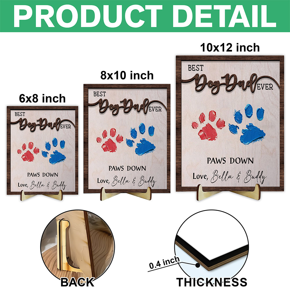 Best Cat Dad Ever Hands Down 2-Layered Wooden Plaque With Stand For Cat Lover TH10 894033