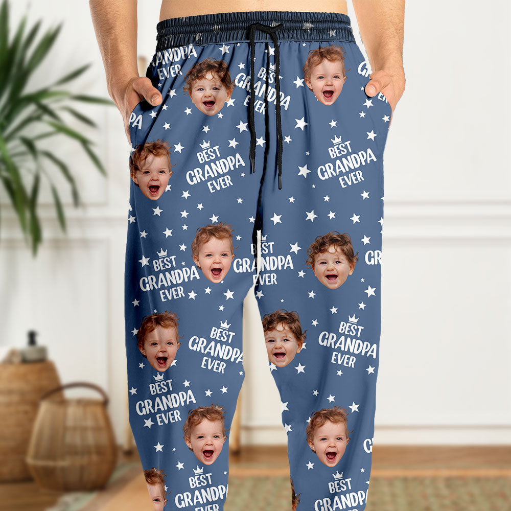 Custom Cute Photo Best Dad Ever Pattern Sweatpants For Family LM32 893691