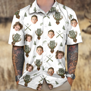 Best Buckin' Dad Ever - Personalized Photo Hawaii Shirt CH07 895746