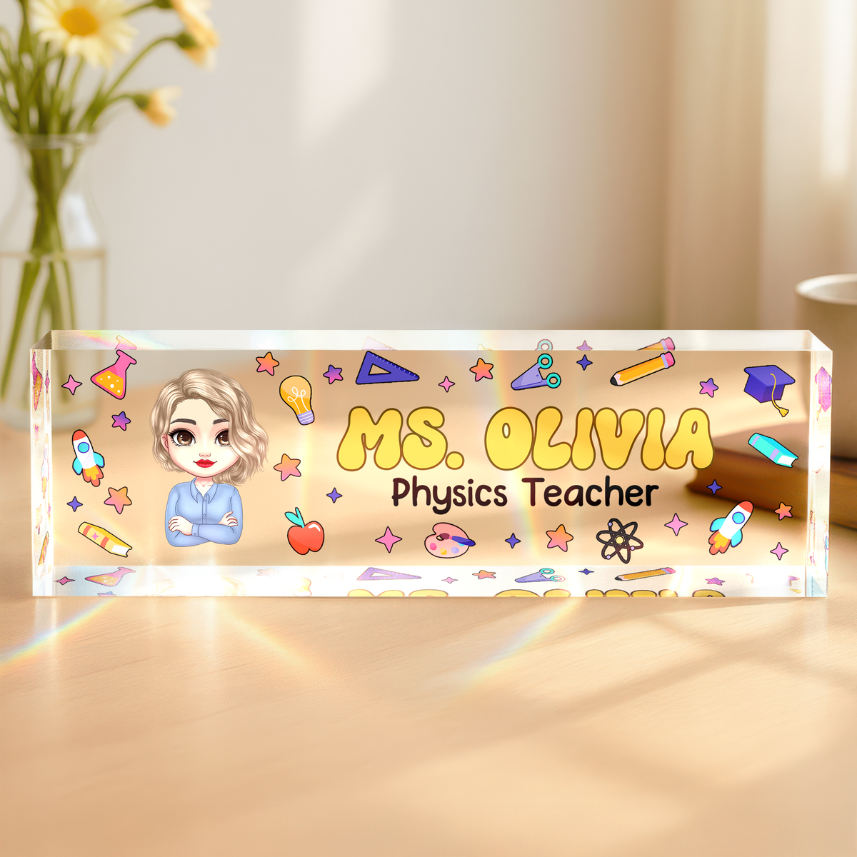 Custom Teacher Name Desk Name Plate Back To School Gift For Teacher CH07 896204