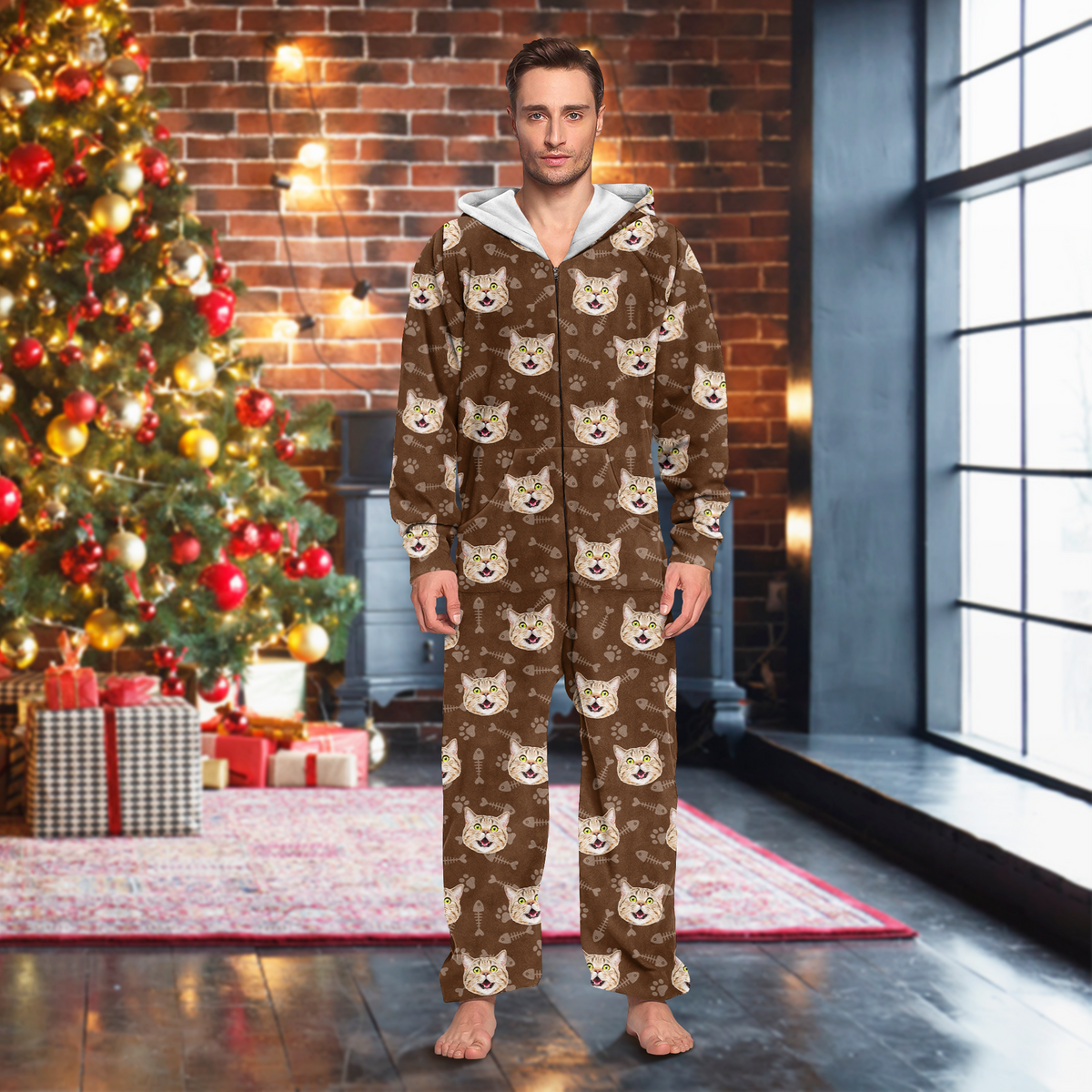 Custom Photo Dog Cat With Paw Onesie Pajamas HO82 894322