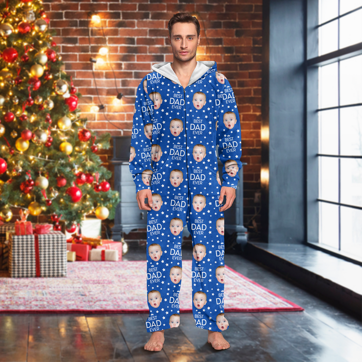 Custom Photo Best Dad Ever Onesie Pajamas HO82 894324