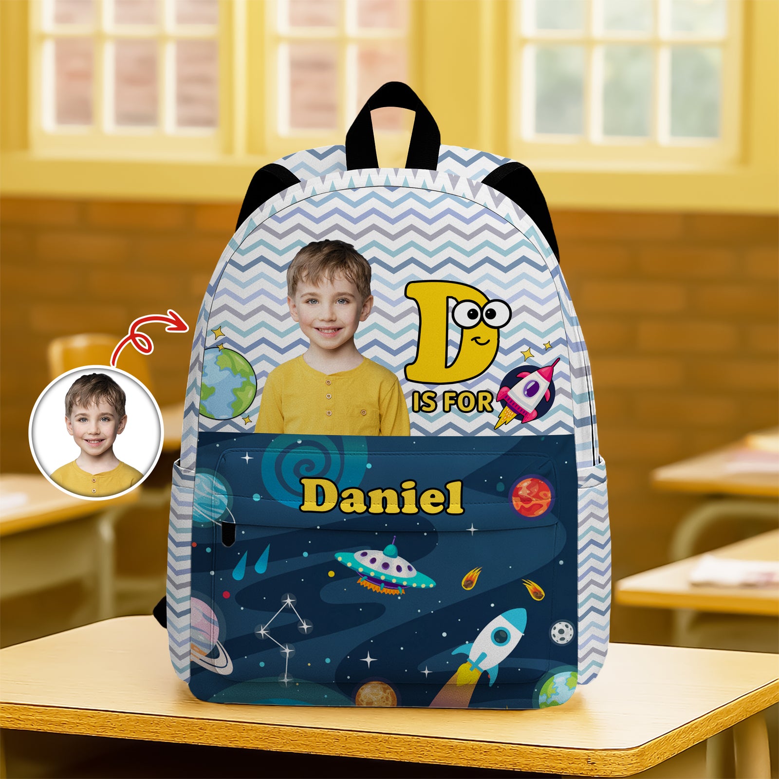 Custom Kid Photo Hello School Backpack CH07 896124
