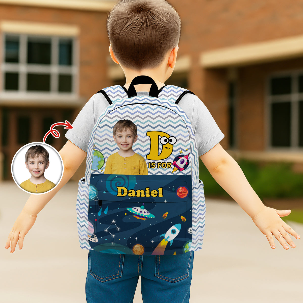 Custom Kid Photo Hello School Backpack CH07 896124