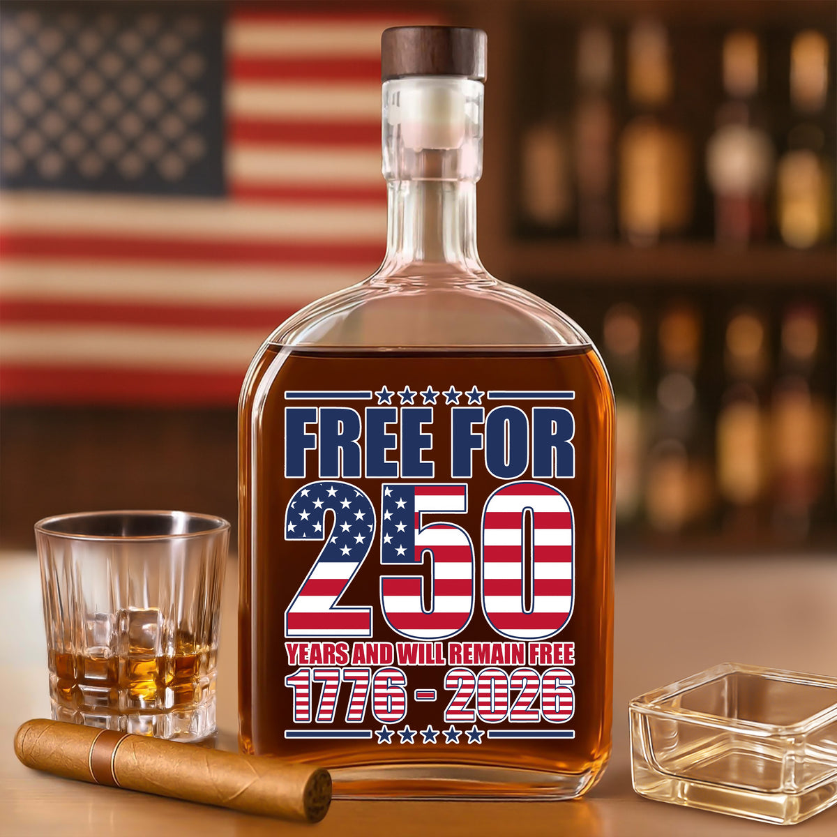 Free For America 250 Years Whiskey Bottle TH10 894599