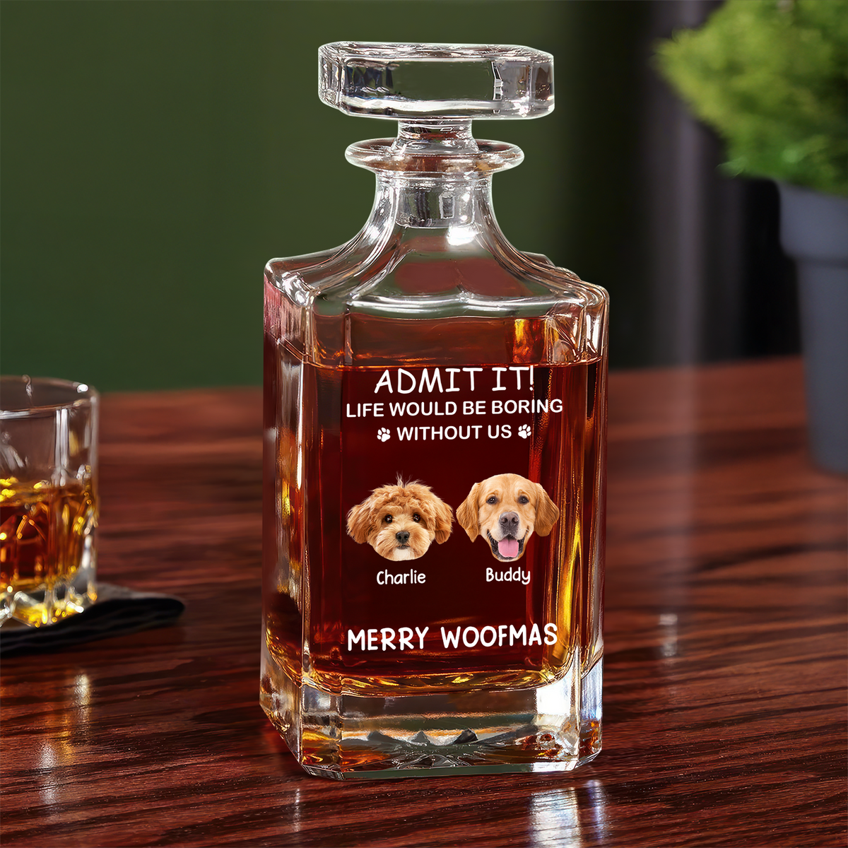 Custom Dog Cat Face Photo Life Would Be Boring Without Me Decanter Gift For Dog Cat Lovers HO82 894466