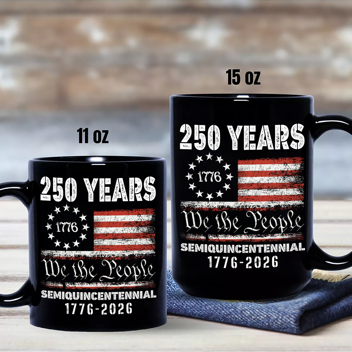Celebrate Our America 250th Anniversary United States Semiquincentennial Black Mug HA75 897406